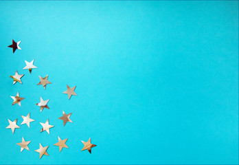 Background with stars. Shiny stars confetti magic Christmas new year frame, premium sparkling...