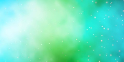 Obraz premium Light Blue, Green vector pattern with abstract stars. Shining colorful illustration with small and big stars. Pattern for websites, landing pages.