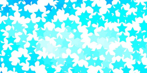 Light BLUE vector background with small and big stars. Decorative illustration with stars on abstract template. Theme for cell phones.