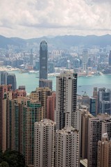 
Hong Kong skyline view from The Peak with Victoria Harbour in the background
