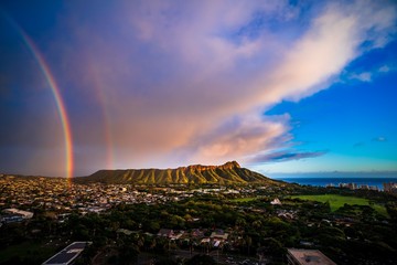 Double Rainbow over Diamond Head
