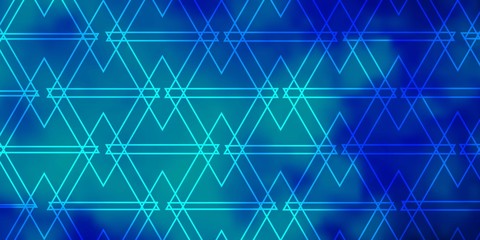 Light BLUE vector backdrop with lines, triangles. Beautiful illustration with triangles in nature style. Best design for posters, banners.