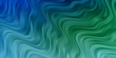 Fototapeta premium Light Blue, Green vector texture with circular arc. Abstract gradient illustration with wry lines. Template for cellphones.