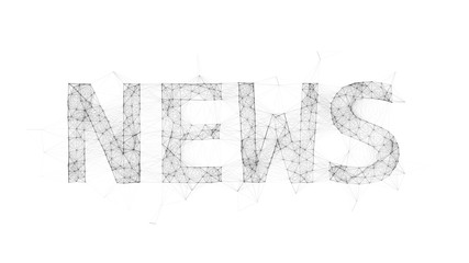 Vector Polygon Text NEWS - black on white background
