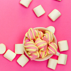 colorful marshmallows candy for background uses