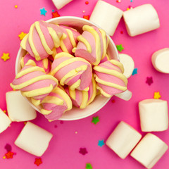 colorful marshmallows candy for background uses