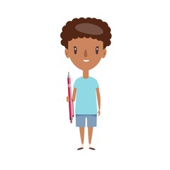 Smiling schoolboy. Cheerful elementary school student, kindergarten pupil cartoon character. Flat vector illustration.