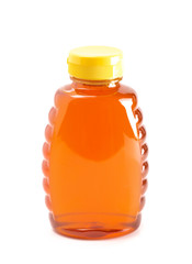 Jar of Raw Natural Honey Isolated on a White Background