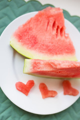 watermelon on a white plate