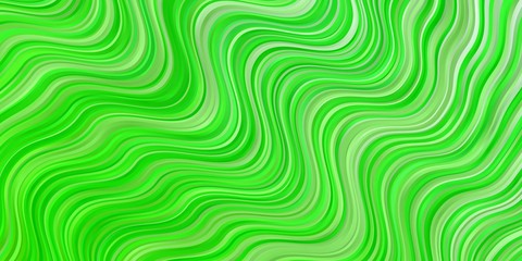 Light Green vector pattern with curved lines. Abstract gradient illustration with wry lines. Template for cellphones.