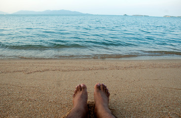 relaxing on the beach