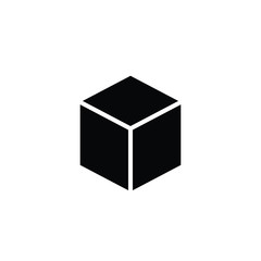 cube icon vector black cube sign