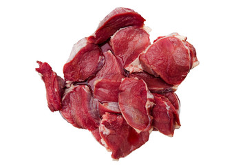fresh raw meat cut isolated on white background