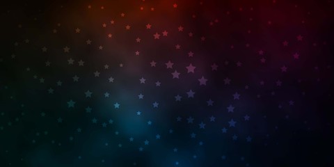 Dark Blue, Red vector layout with bright stars. Blur decorative design in simple style with stars. Pattern for websites, landing pages.