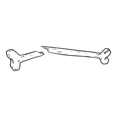 Bone icon. Vector illustration of a bone. Hand drawn human bones.