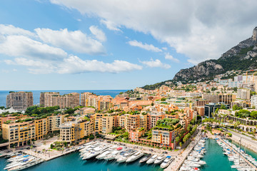Fototapeta na wymiar Fontvieille, district of Monaco. High resolution
