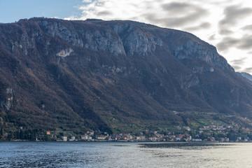 Beautiful landscape on Lake Como in December time