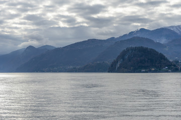 Beautiful landscape on Lake Como in December time
