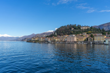 Fototapeta na wymiar Beautiful landscape on Lake Como in December time
