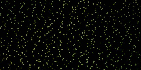 Dark Green, Yellow vector template with neon stars. Shining colorful illustration with small and big stars. Best design for your ad, poster, banner.