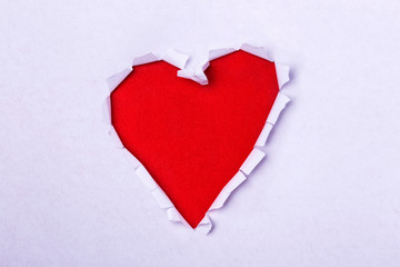 Naklejka na ściany i meble Heart shaped torn paper
