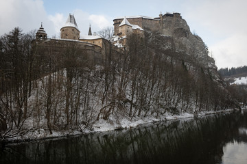 Fototapeta na wymiar Orava Castle in winter, Oravsky Podzamok, Slovakia