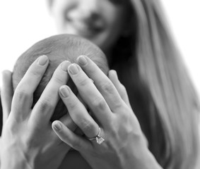 Safe in mother's arms 