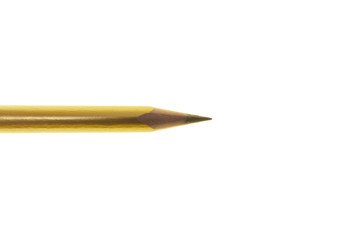 Gold color pencil on a white background.