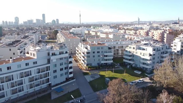 Neuer Wohnbau in Wien, Flugaufnahme in Floridsdorf