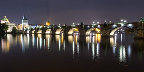 Karl bridge in Prague on the night