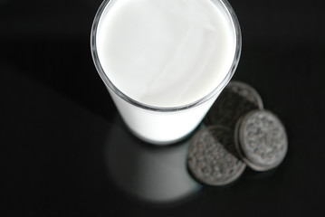A milk and cookies snack.