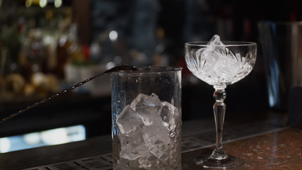 Ice in glasses