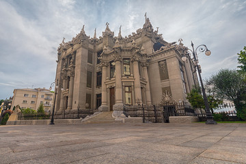 Obraz premium House with Chimeras is the most original creation of architect Vladislav Gorodetsky in Kiev. Ukraine