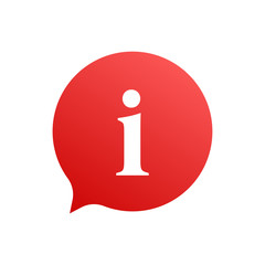 Information sign icon. Info speech bubble. Vector stock illustration.