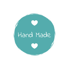 Hand made label. Hand-drawn lettering. Vector stock illustration