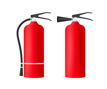 Set Fire extinguisher protection isolated. Vector stock illustration.