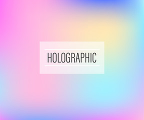 Blurry abstract iridescent holographic foil background. Vector stock illustration.