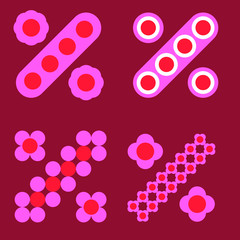 Creative percent sign. Flower sale icon. Sale percentage.