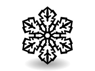 snowflake winter of black isolated silhouette on white background. christmas snowflakes collection free vector.