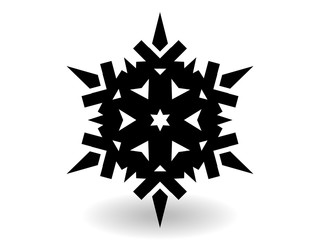 snowflake winter of black isolated silhouette on white background. christmas snowflakes collection free vector.