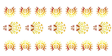 Nice native gold ornament pattern hand-drawn ikat geometric background - Ethnic folk pattern. Tribal embroidery background. Vector