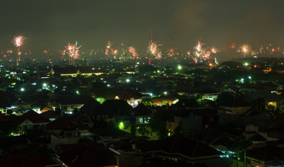 2020 New Year's Eve Firework in Surabaya, East Java, Indonesia