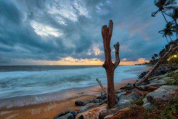 Sunset over the beach in Galle, Sri Lanka, taken in August 2019