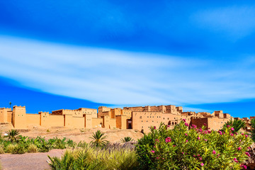 Fototapeta na wymiar Kasbah Taourirt traditional building in eastern, Ouarzazate, Morocco.