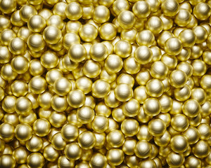 Looking Down on Massive Pile of Pure Gold Basketballs