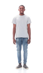 Fototapeta premium casual guy in jeans and white t-shirt