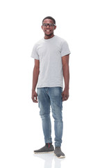 casual guy in jeans and white t-shirt