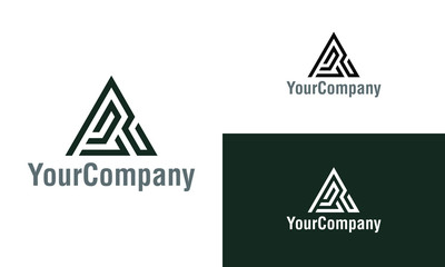 Creative letter A and triangle logo icon design template elements. Vector logo template for company.