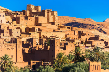 View of the fortified city of Ait-Ben-Haddou, Morocco.