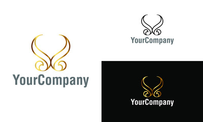 Abstract tulip and flower logo icon design template elements. Vector logo template for company.